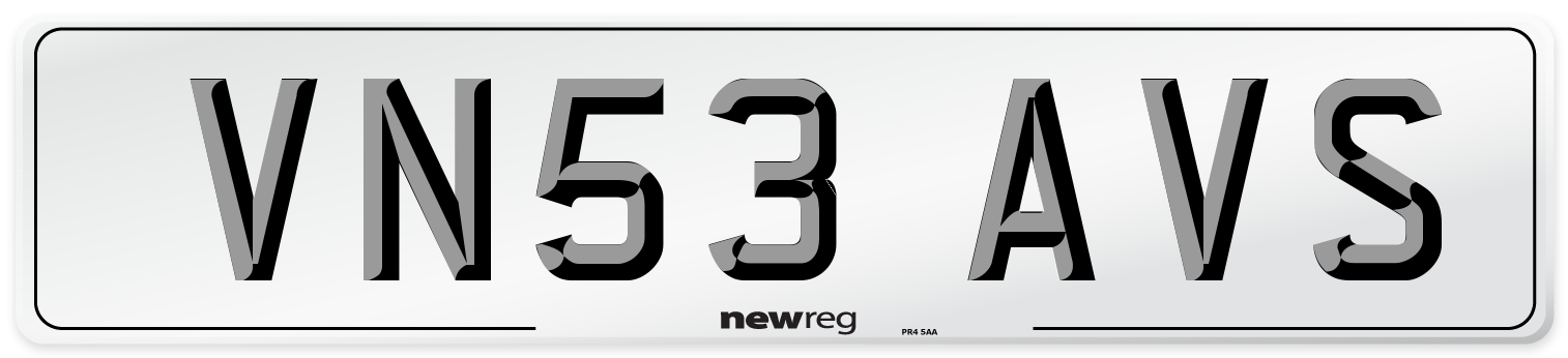 VN53 AVS Number Plate from New Reg